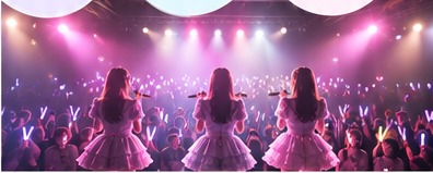 ライブ会場の照明と観客