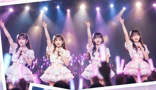 ライブステージで歌うアイドルグループ